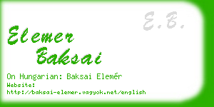elemer baksai business card