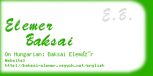 elemer baksai business card